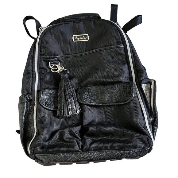 Itzy Ritzy Handbags - Itzy‎ Ritzy Leather Large Diaper Backpack Bag Travel Black 15" Inch PLEASE READ!